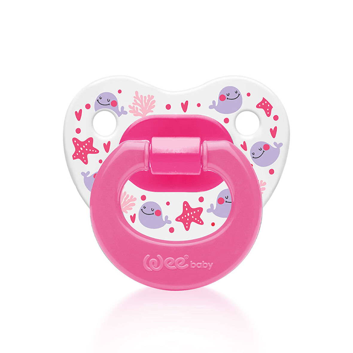 Wee Baby Desenli Damaklı Emzik No:1 - PEMBE
