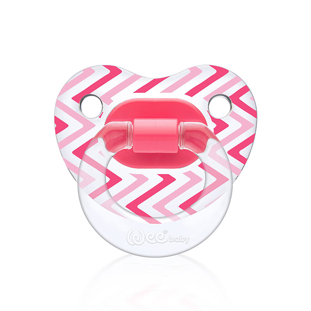 Şeffaf Desenli Damaklı Emzik No:2 Pembe 6-18 Ay