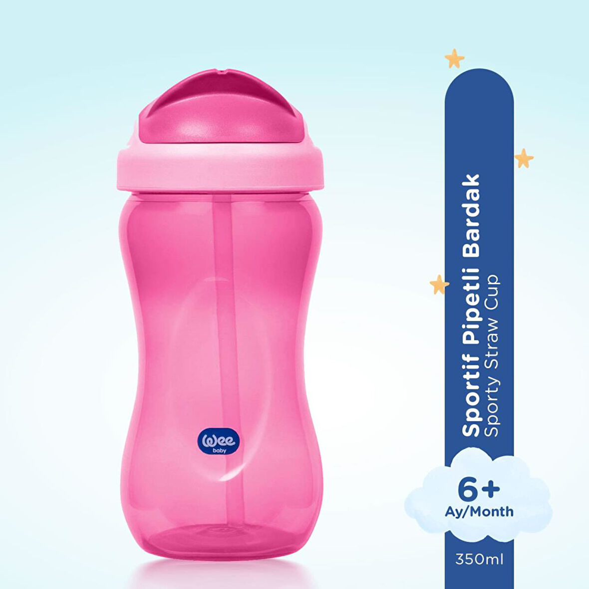 Wee Baby Pipetli Bardak 350 ml - PEMBE