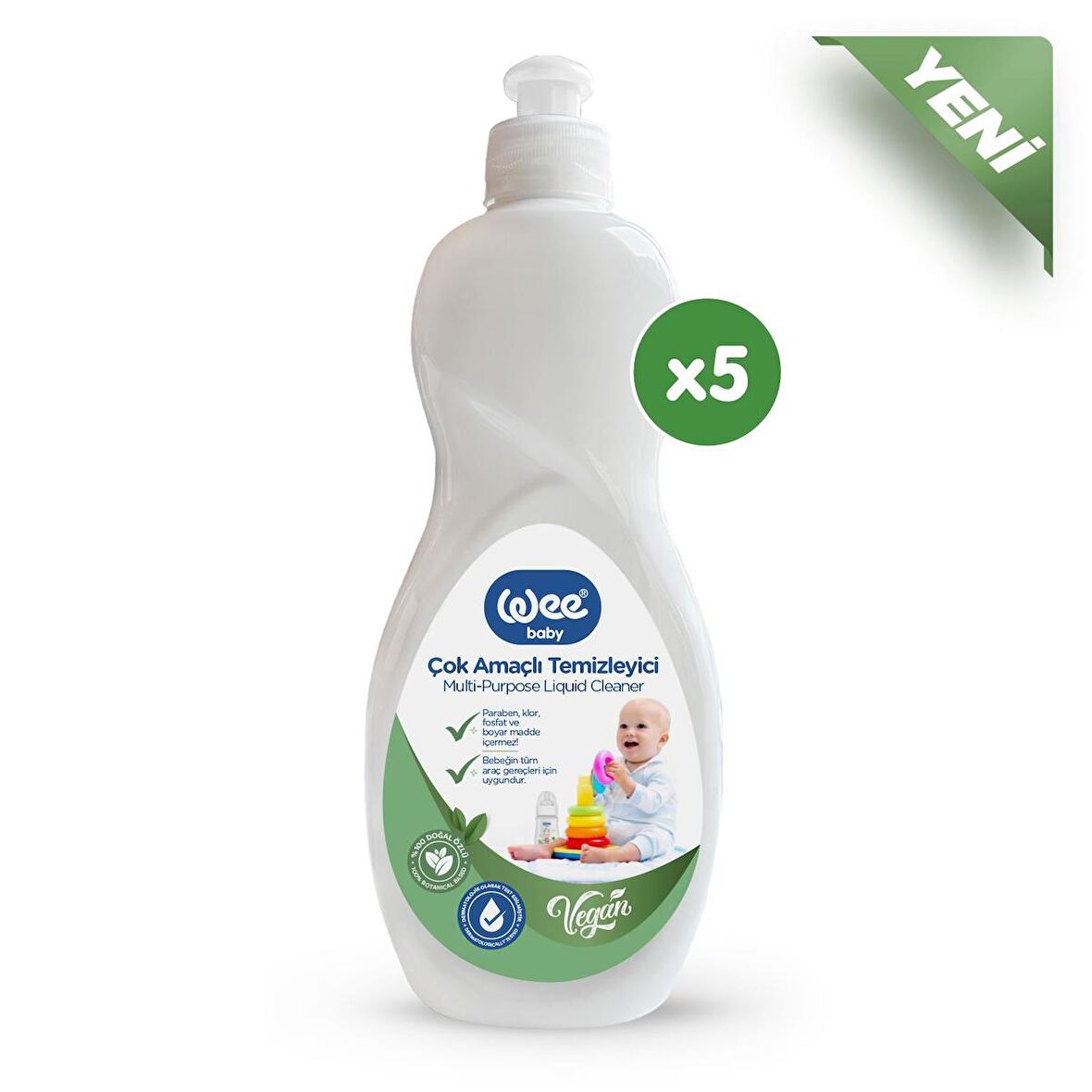 Wee Baby Vegan Çok Amaçlı Temizleyici 500 ml (5 Adet)