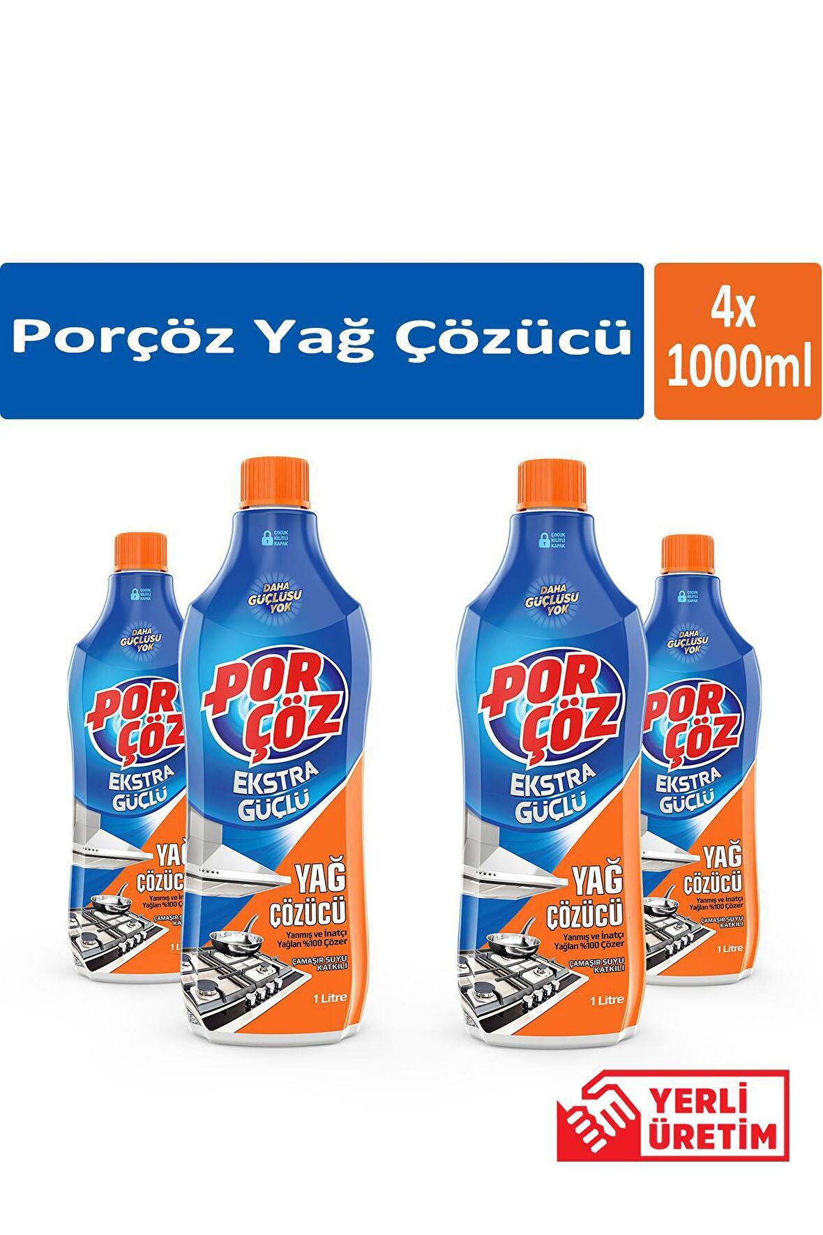 Porçöz Yağ Çözücü 1000 ml x 4 Adet