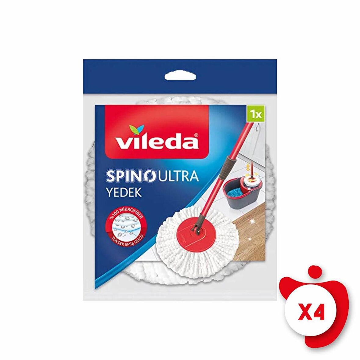 Vileda Spino Ultra Mikrofiber Yedek Paspas 4 Paket