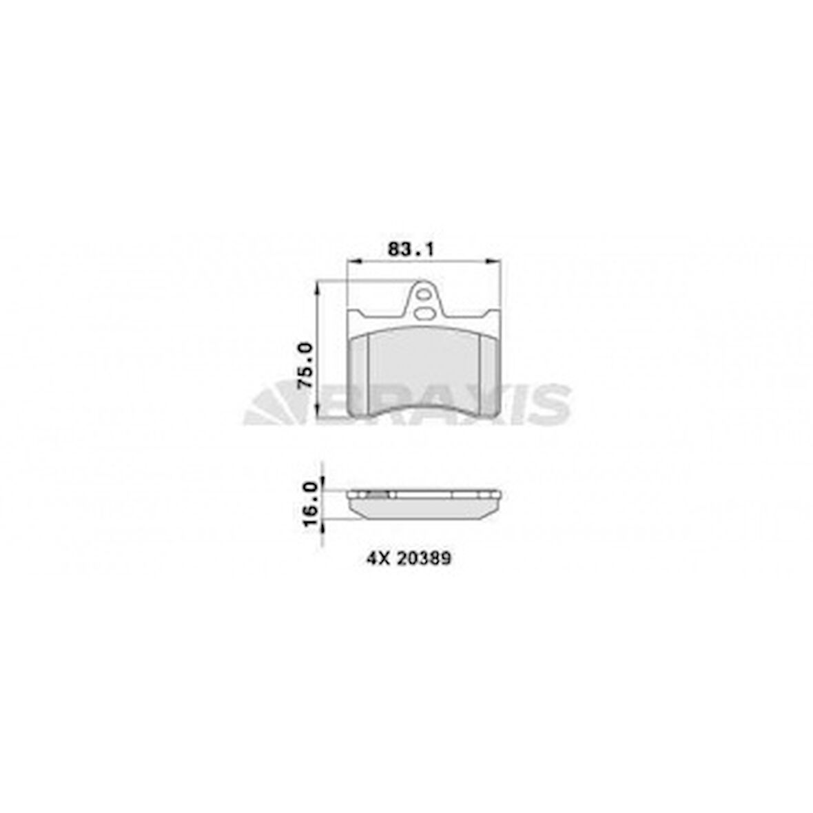 Psa Arka Fren Balatası Disk Citroen Xantıa 1.8i 1.8i 16v 2.0i 16v (95 98) / (75x83x15.5) - Braxıs Aa0278
