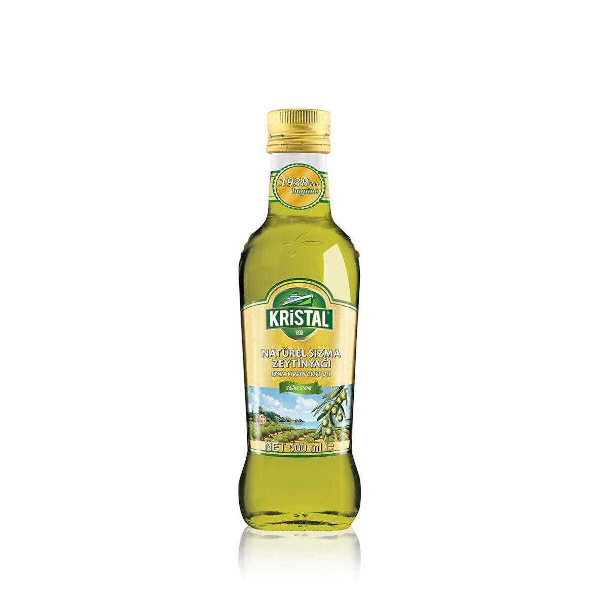 Kristal Soğuk Sıkım Sızma Zeytinyağı 500 ml Cam 