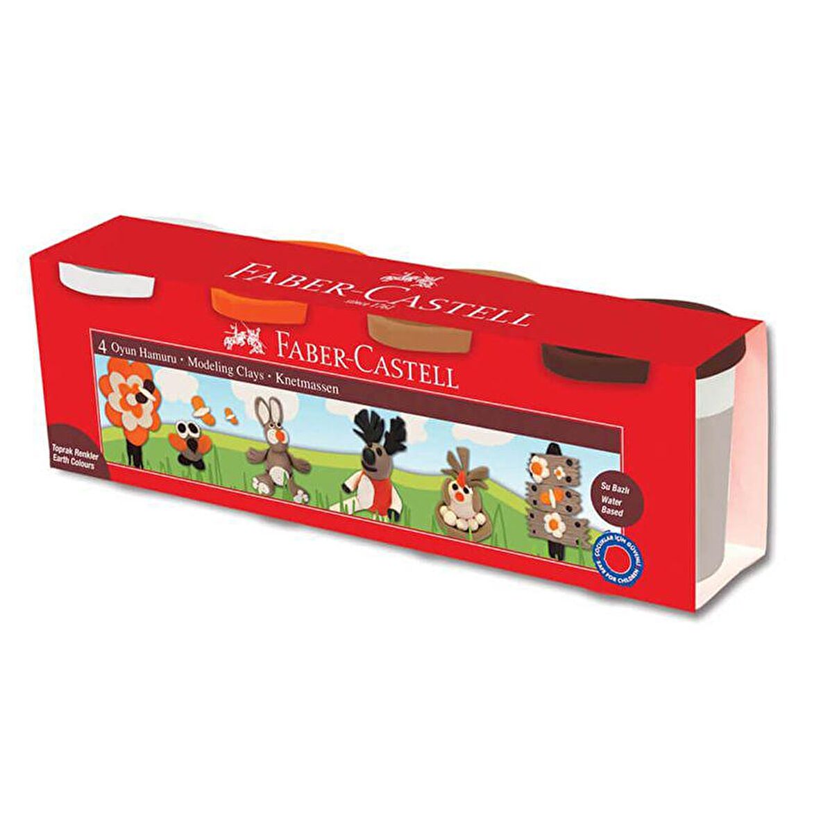 Faber Castell Oyun Hamurları Toprak Renkler 4lü Set 120046