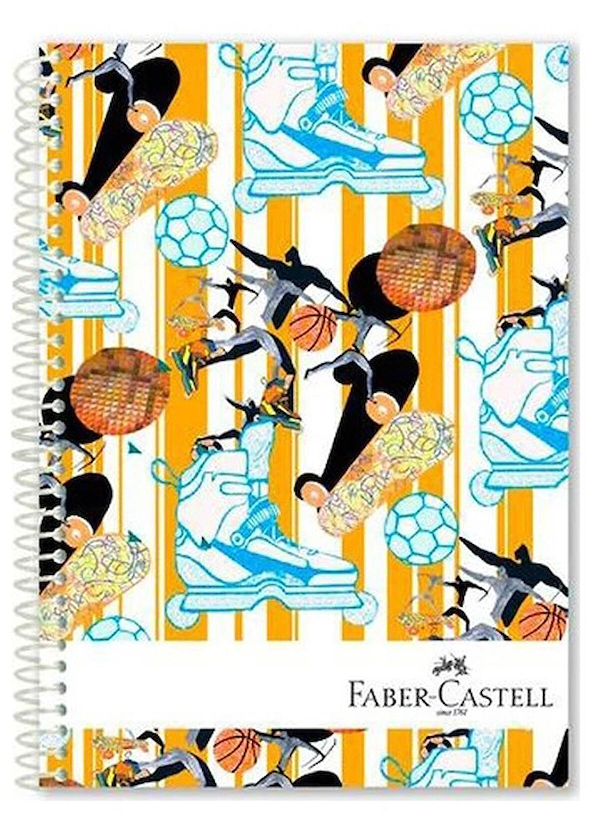 Faber Castell 3+1 120 sayfa spiralli kalın ciltli ayraçlı defter