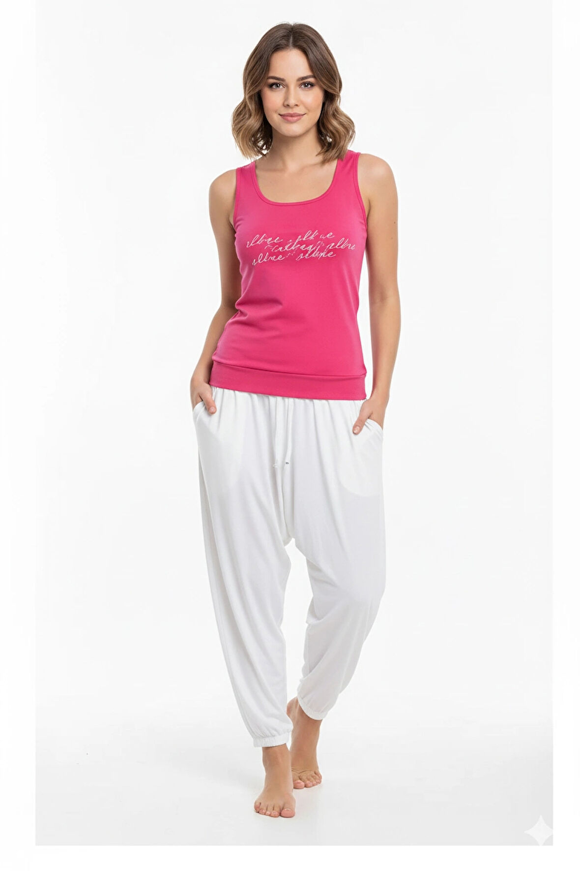 Şahinler Bayan Yazlık Poly Şalvarlı Pijama 21519