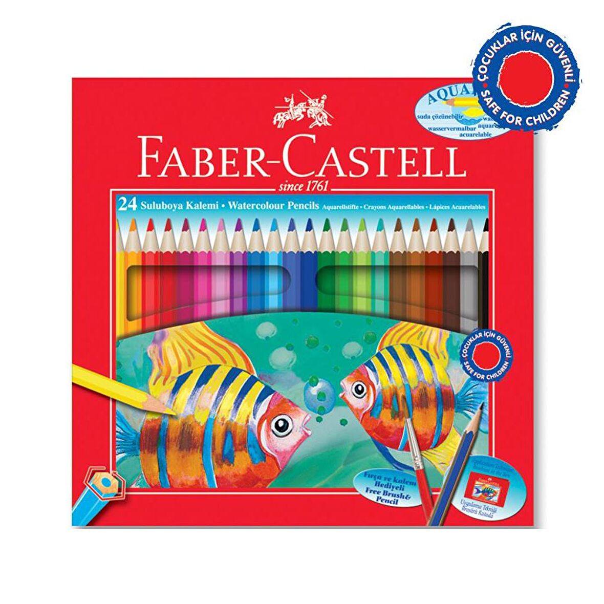 Faber-Castell Karton Kutu Aquarell Boya Kalemi 24 Renk