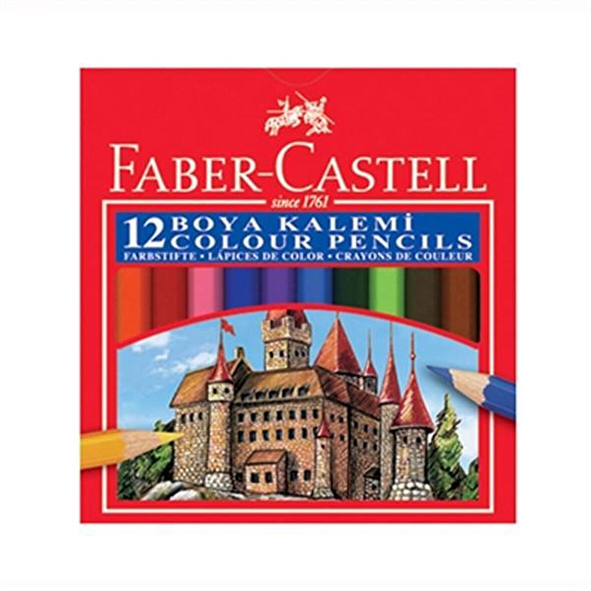 Faber-Castell Karton Kutu Boya Kalemi 12 Renk Yarım Boy (5171116412)