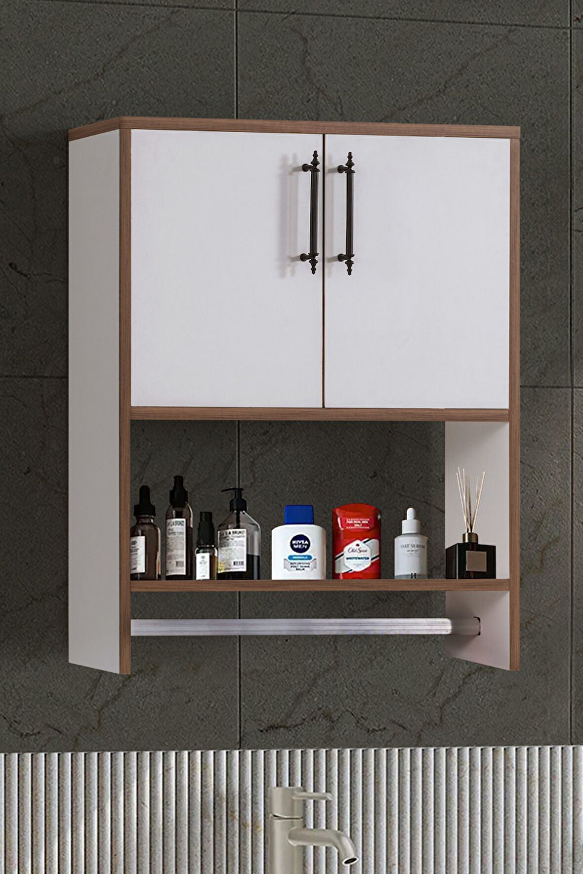 Blesk Lavabo Üstü Kapaklı Dolap, Çok Amaçlı Depolama