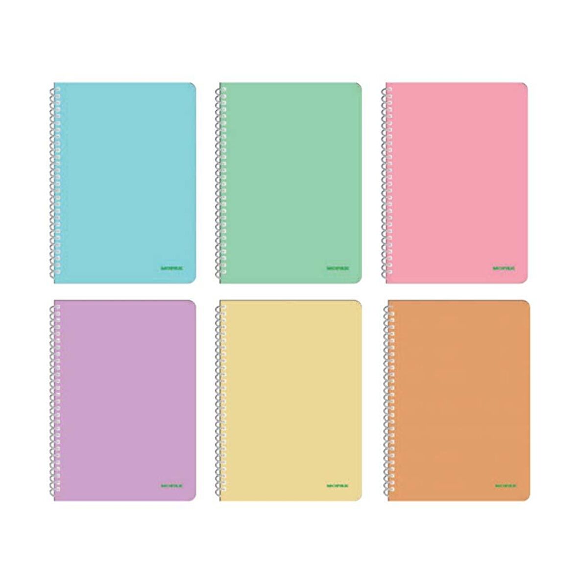 Mopak A4 Spiralli Pastel Kapak Defter 96 Yp Kareli