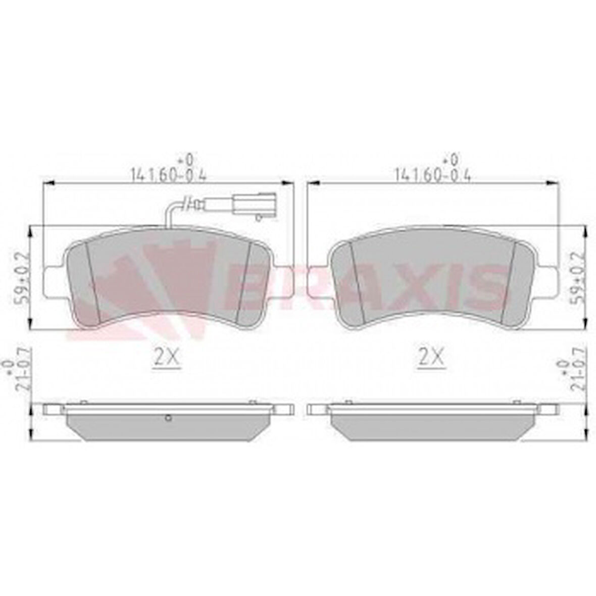 Fiat Fren Balatası Arka Fisli Ducato 14> / Boxer 14> / Jumper 14> - Braxıs Aa0614