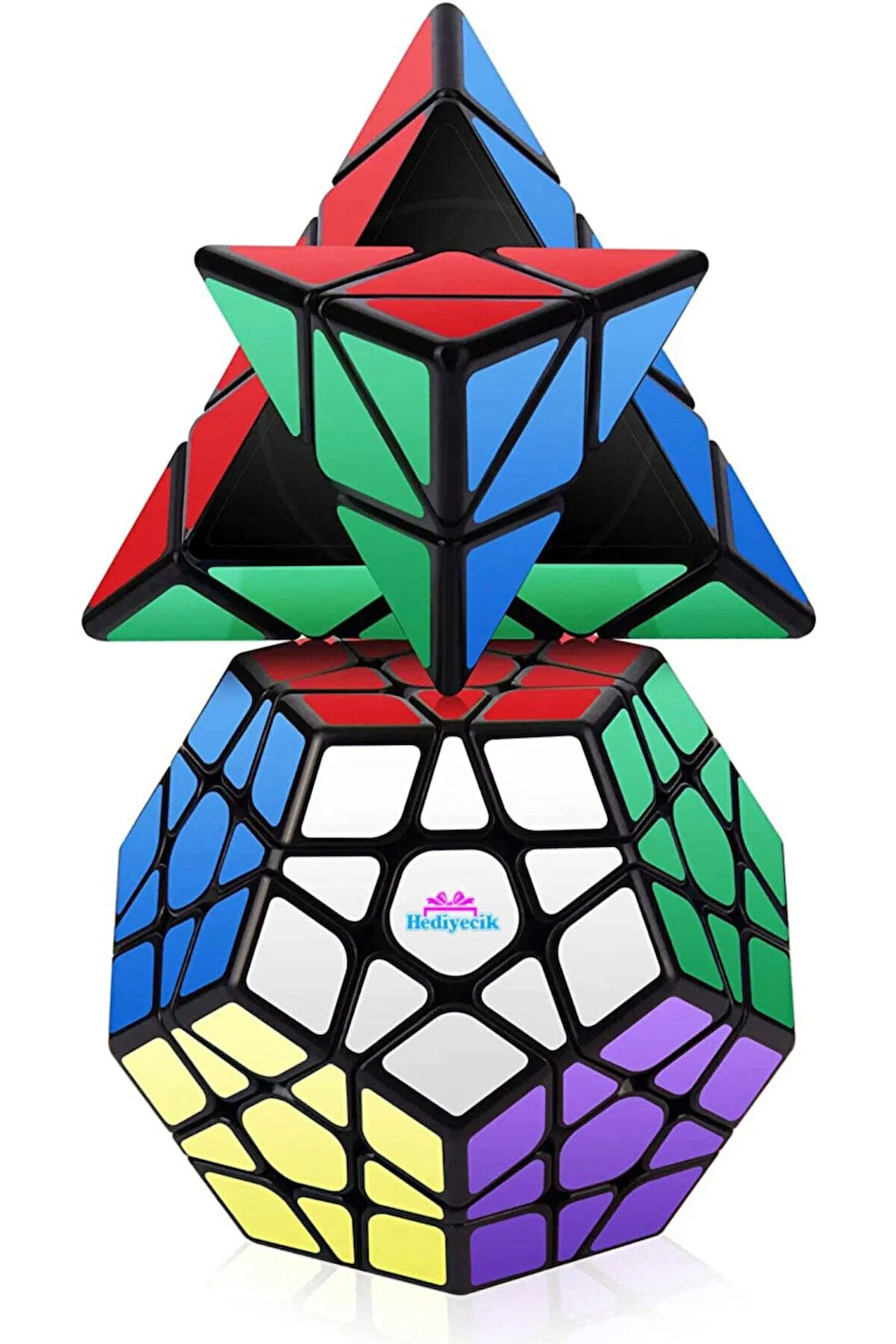 Speed Pyraminx Megaminx 2'li Zeka Küpü Rubik Küp Set