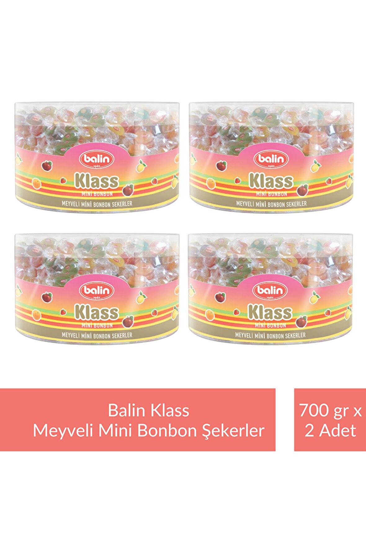 Balin Kutu Klass Meyveli Mini Bonbon Şekerler 700 gr x 8 Adet