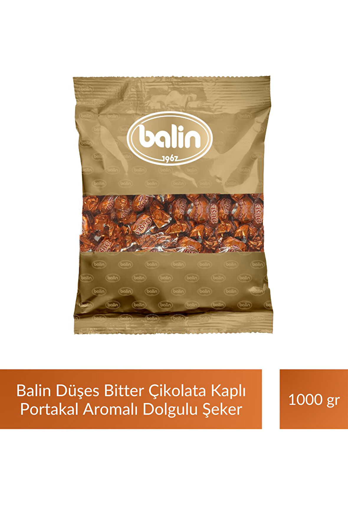 Balin Düşes Çikolata Kaplı Portakal Aromalı Sert Şeker 1000 gr