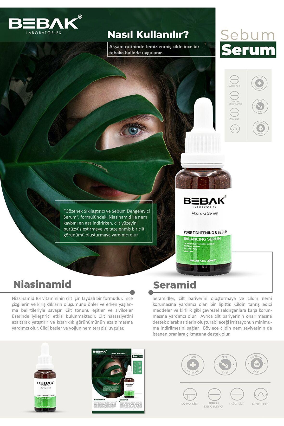 BEBAK PHARMA SERİES SEBUM DENGELEYİCİ SERUM 30 ML