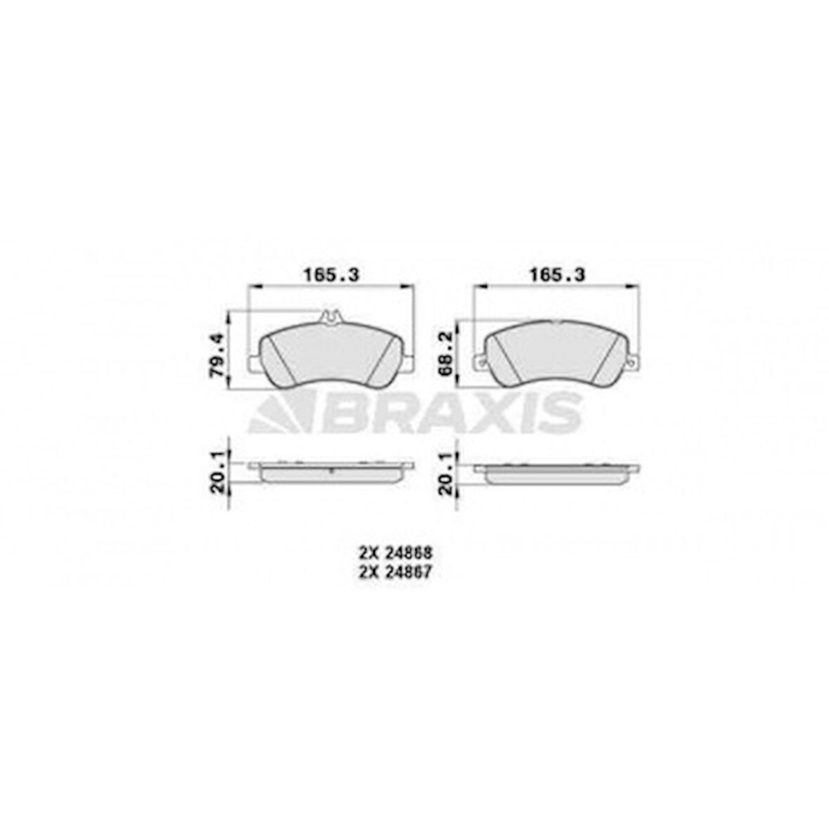 Mercedes Fren Balatası On Glk-Class X204 09>15 - Braxıs Aa0209