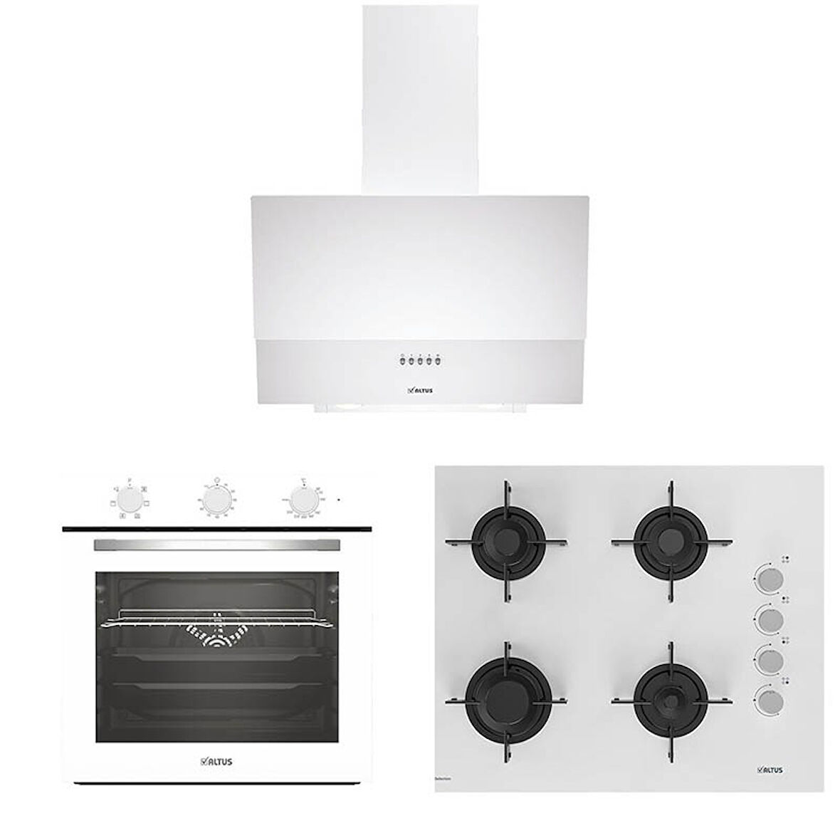 Altus  (ALA 321 W  - ALA 159 DHW -ALA 540 W) Beyaz Ankastre Set