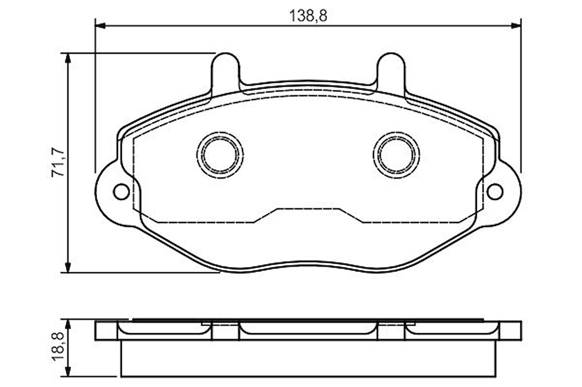 Ford On Fren Balatası Transıt T15 93>00 - Bosch 0986495112