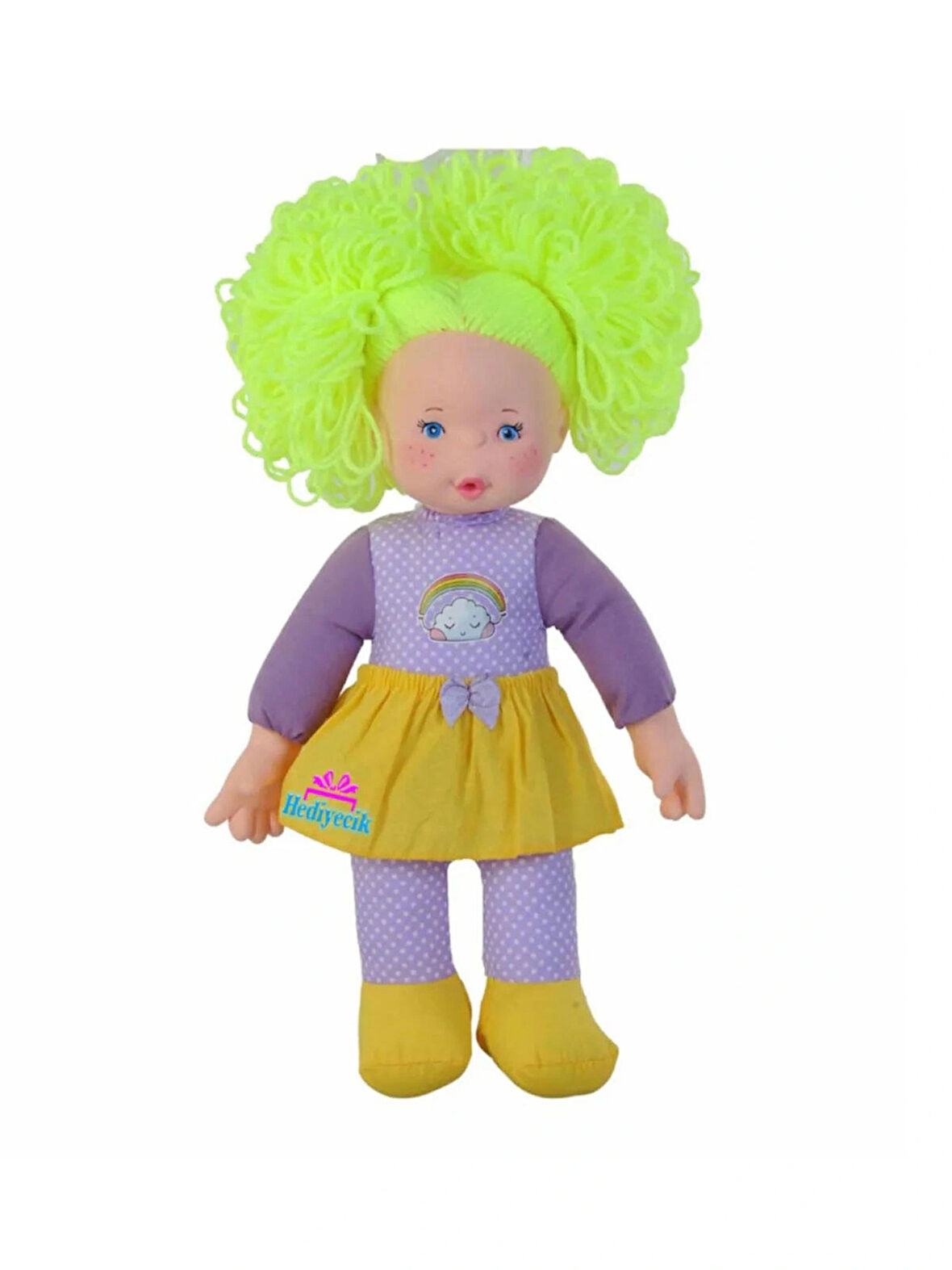 35 Cm Sevimli Fosfor Sarı Saçlı Oyuncak Efsane Lahana Bebek