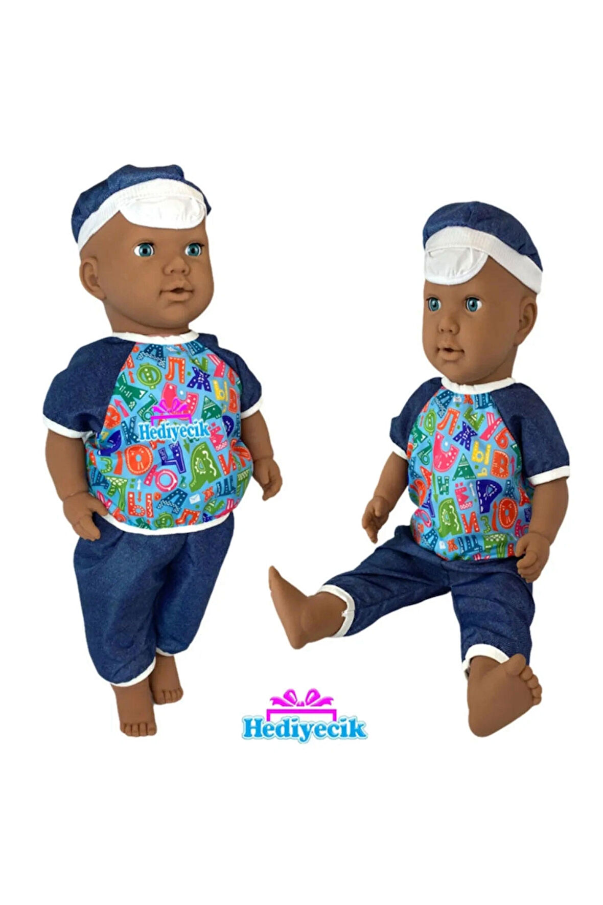 Oyuncak Büyük Boy Türkçe Konuşan Siyahi Kel Et Bebek Oyun Arkadaşım 60 Cm