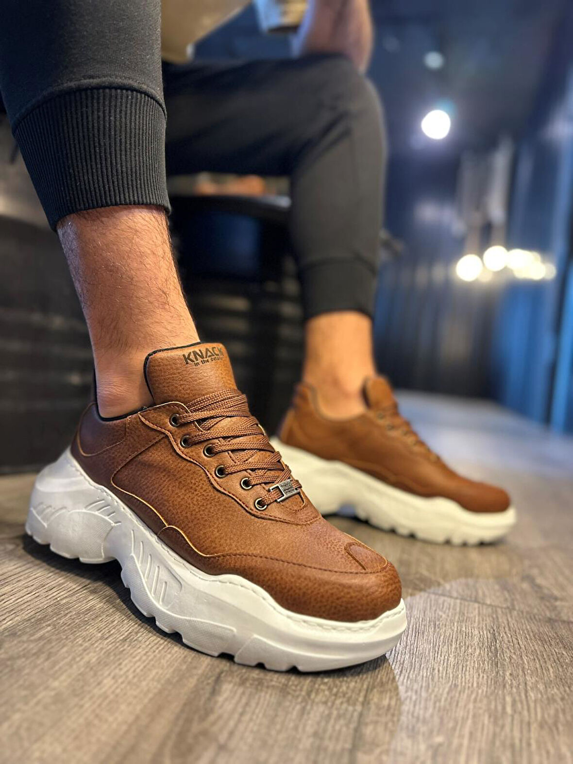 Pabucmarketi Erkek Günlük Ayakkabı Yüksek Taban Taba