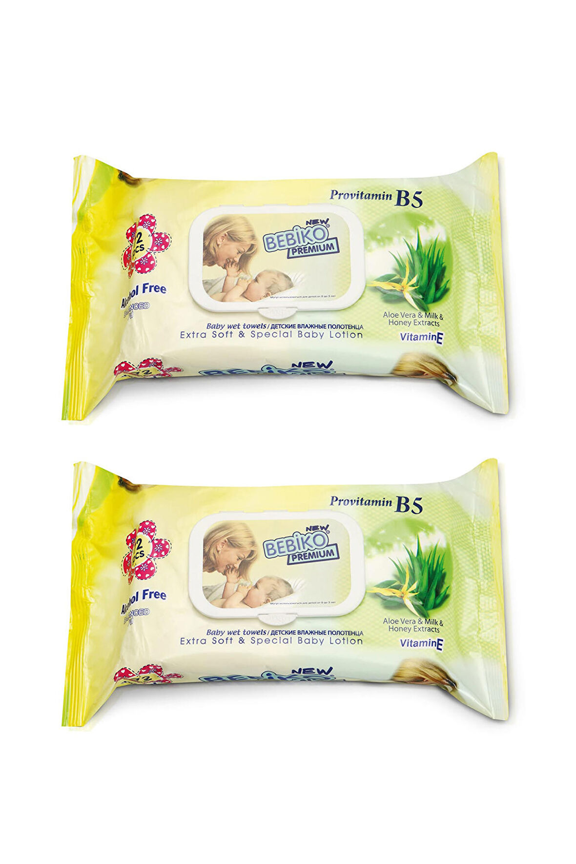 Bebiko Premium Wipe Losyonlu & Kapaklı Islak Mendil 72 Adet x 2 Paket