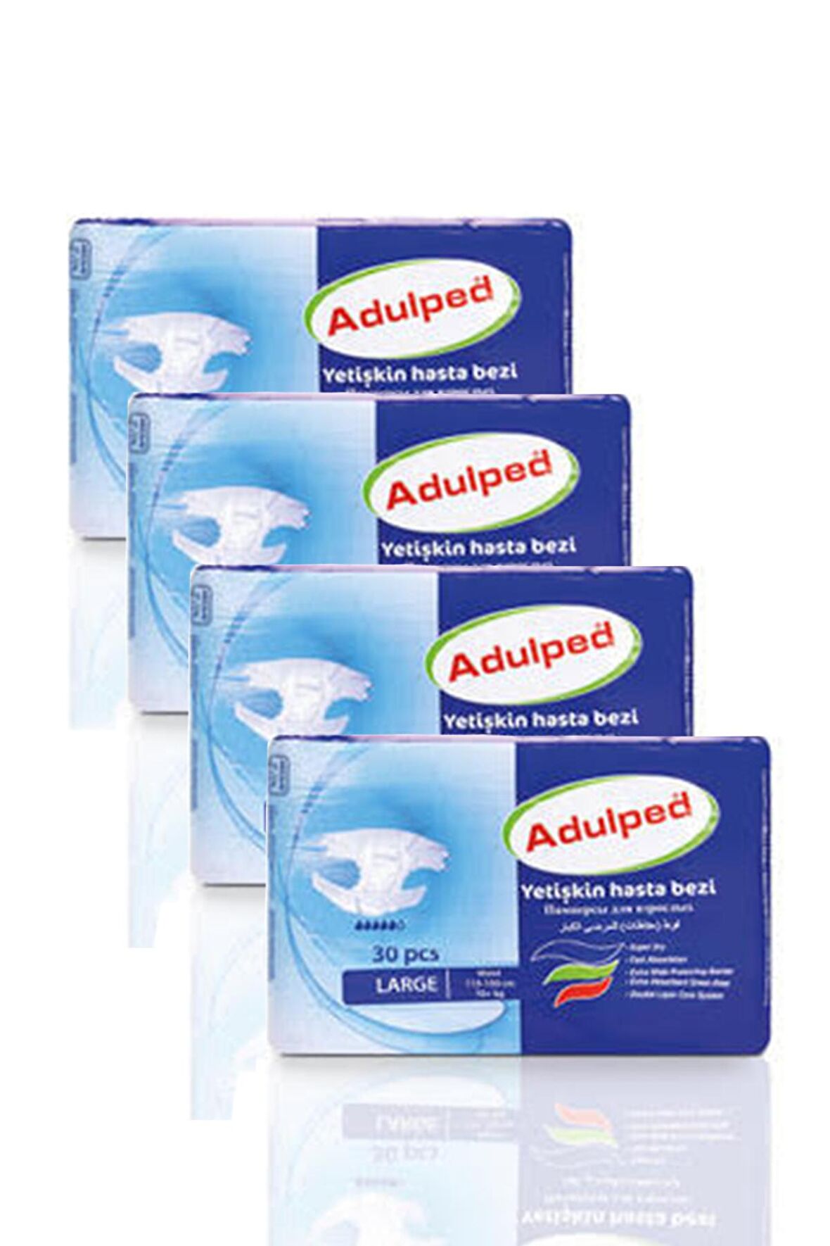 Adulped Belbantlı Hasta Bezi Large 120 Adet (30 Adet x 4 Paket)