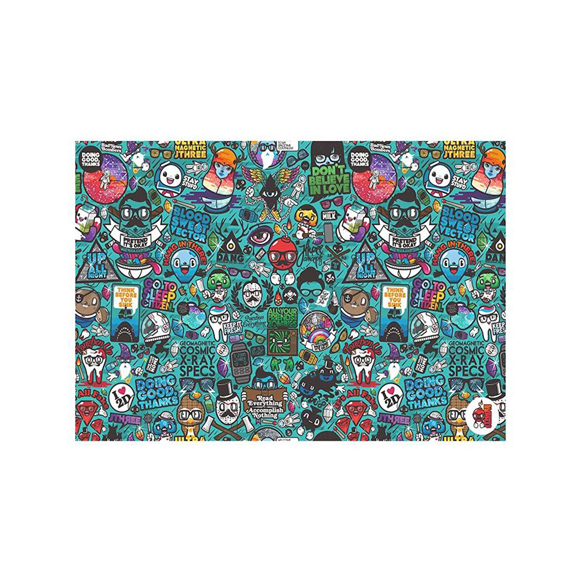 Doodle Blue Gaming Oyuncu Mouse Pad