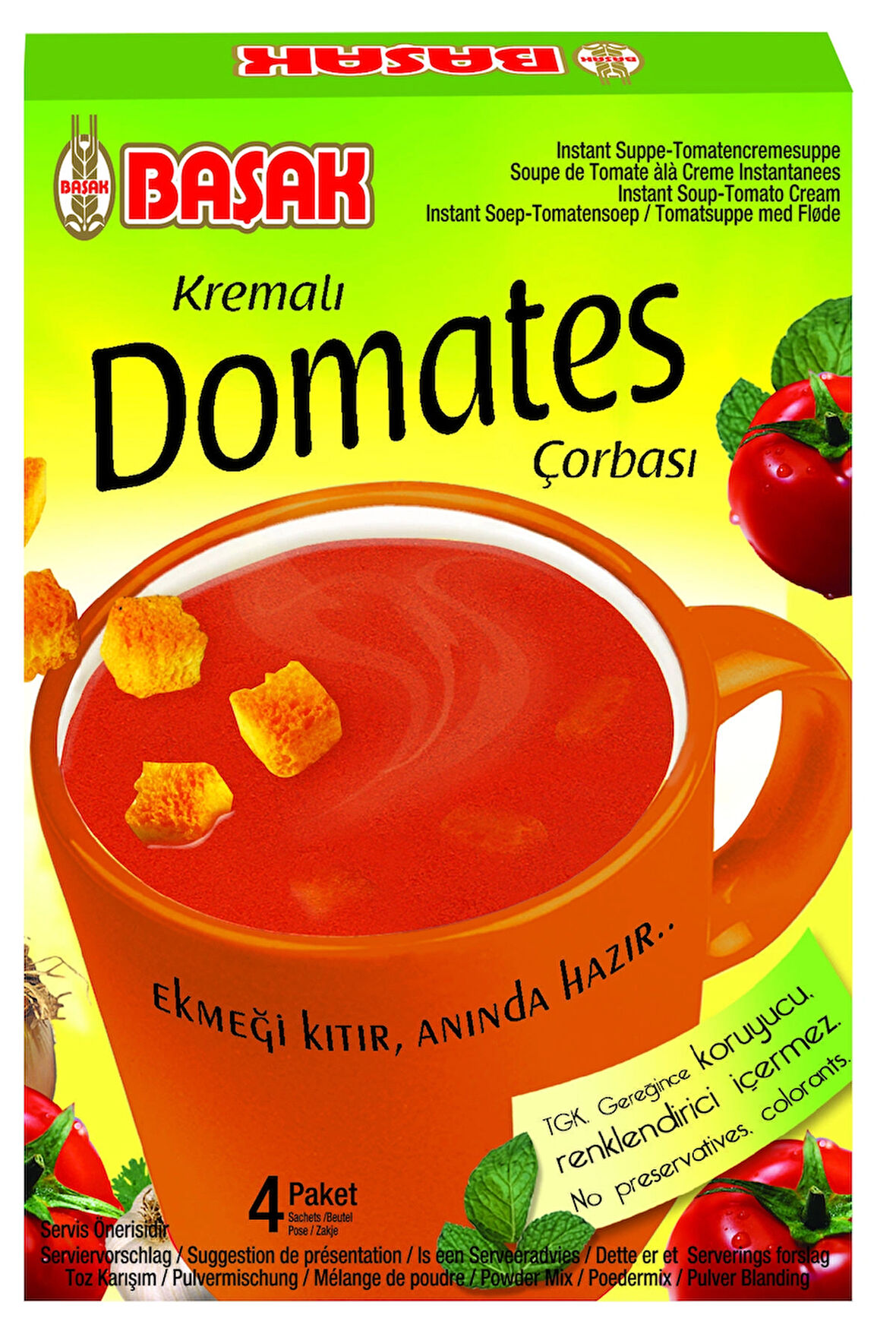 BAŞAK çabuk çorba-domates 22gr.x24adet