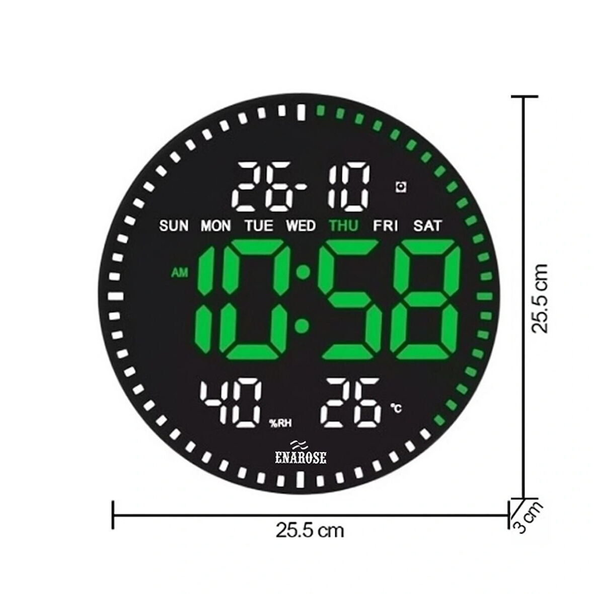 Enarose 3D LED Dijital Duvar Saati AWC25860-1