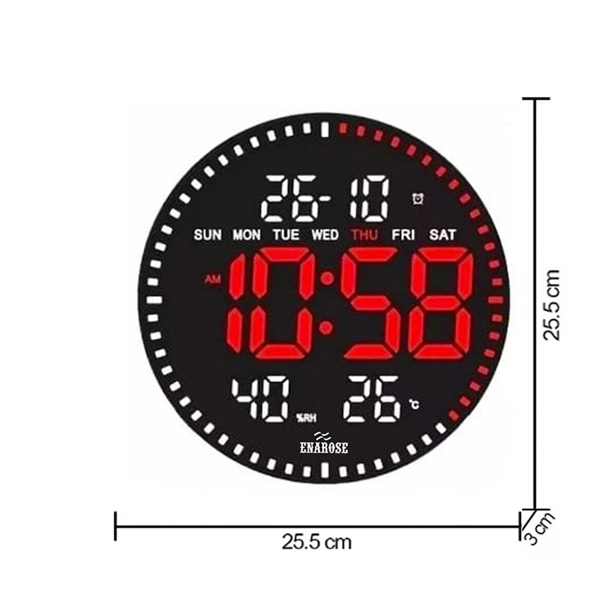 Enarose 3D LED Dijital Duvar Saati AWC25860-2