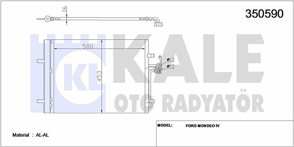 Ford Klima Radyatoru Mondeo IV S Max 07 /> Galaxy 1,6 / 1,8 / 2,0 / 2,0tdci 07 /> Landrover Freelander 2, - Kale 350590