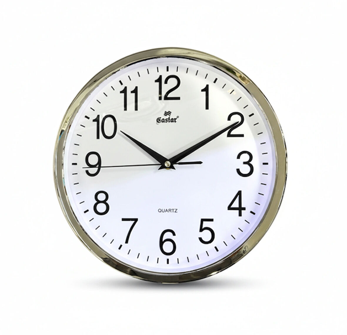 Eastar Metalize Kaplamalı Kabartma Rakamlı Duvar Saati 834