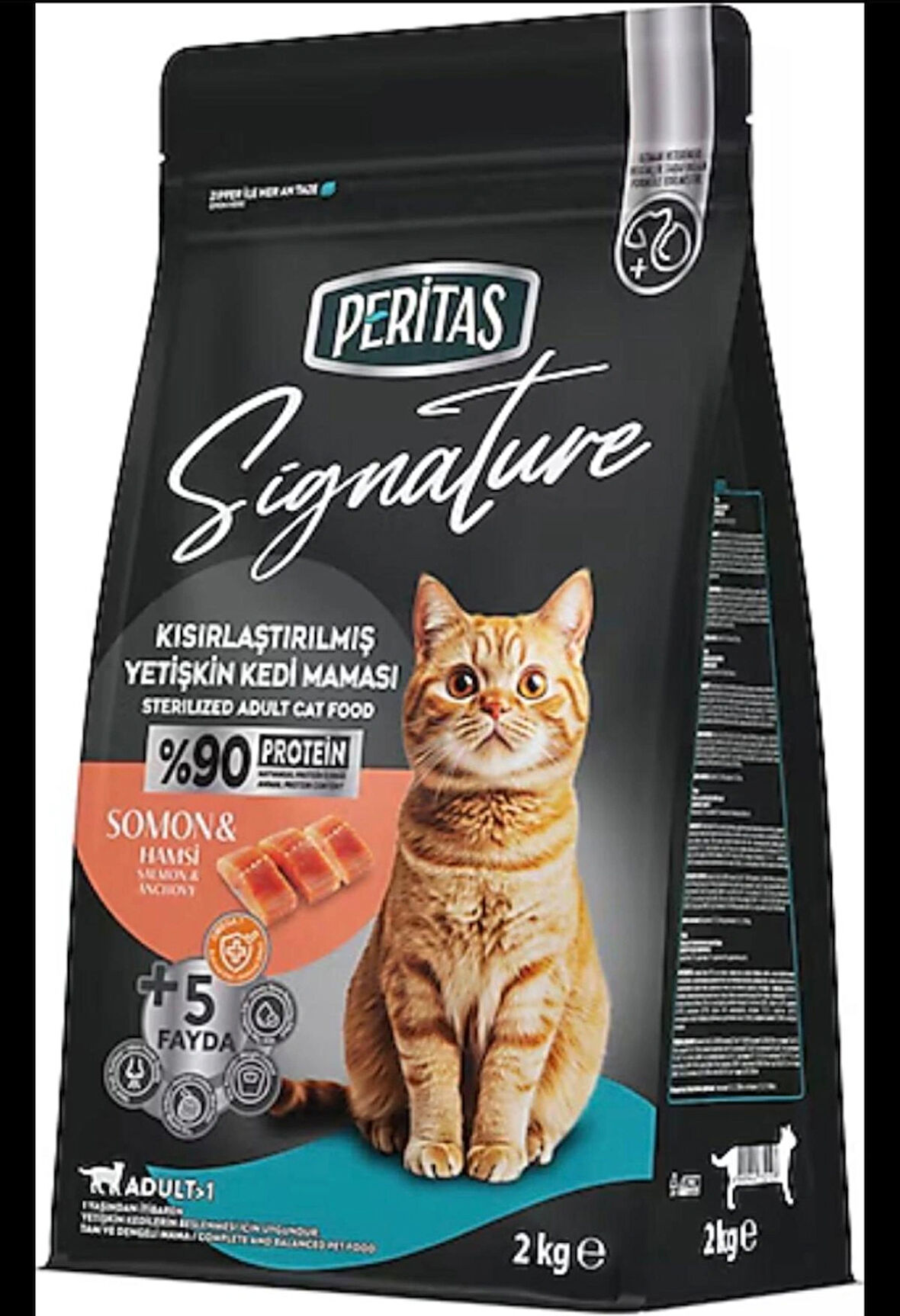 PERİTAS SİGNATURE SOMONLU KISIRLAŞTIRILMIŞ YETİŞKİN KEDİ MAMASI 2 KG