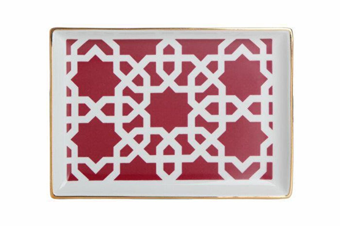 Porland Morocco Serisi 18*13cm Kahvaltı Tabak Desen5 Fuşya