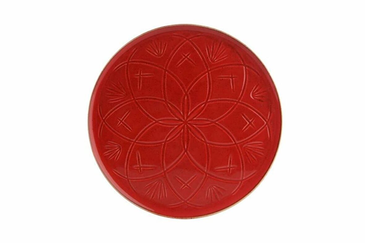Porland Christina Kırmızı Düz Tabak 27cm