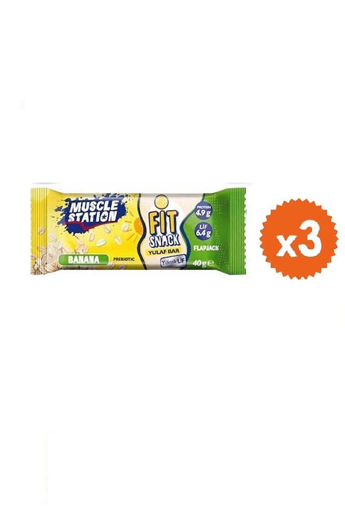 Muscle Station Fit Snack Yulaflı Banana Protein Bar 40 gr 3 Adet