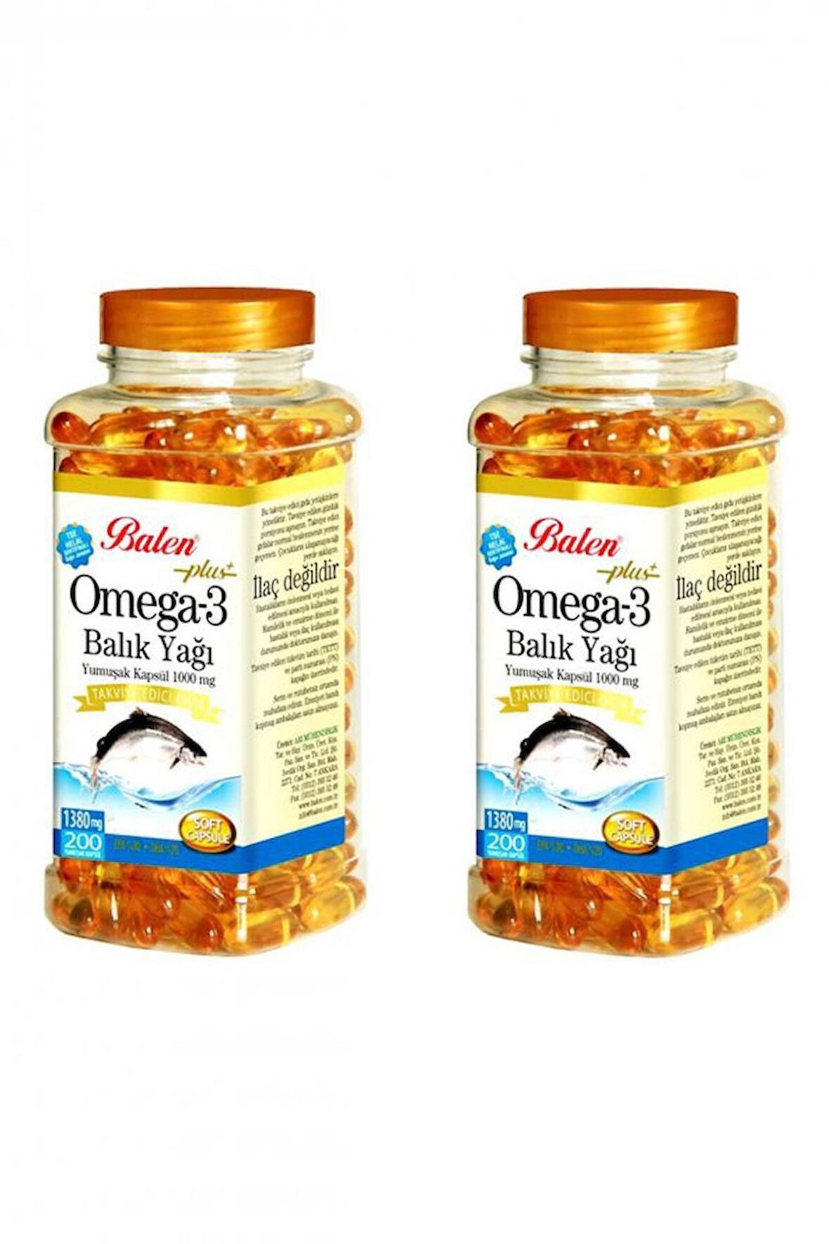 BALEN OMEGA 3 BALIK YAĞI YUMUŞAK KAPSÜL 1380MG*200 2 ADET