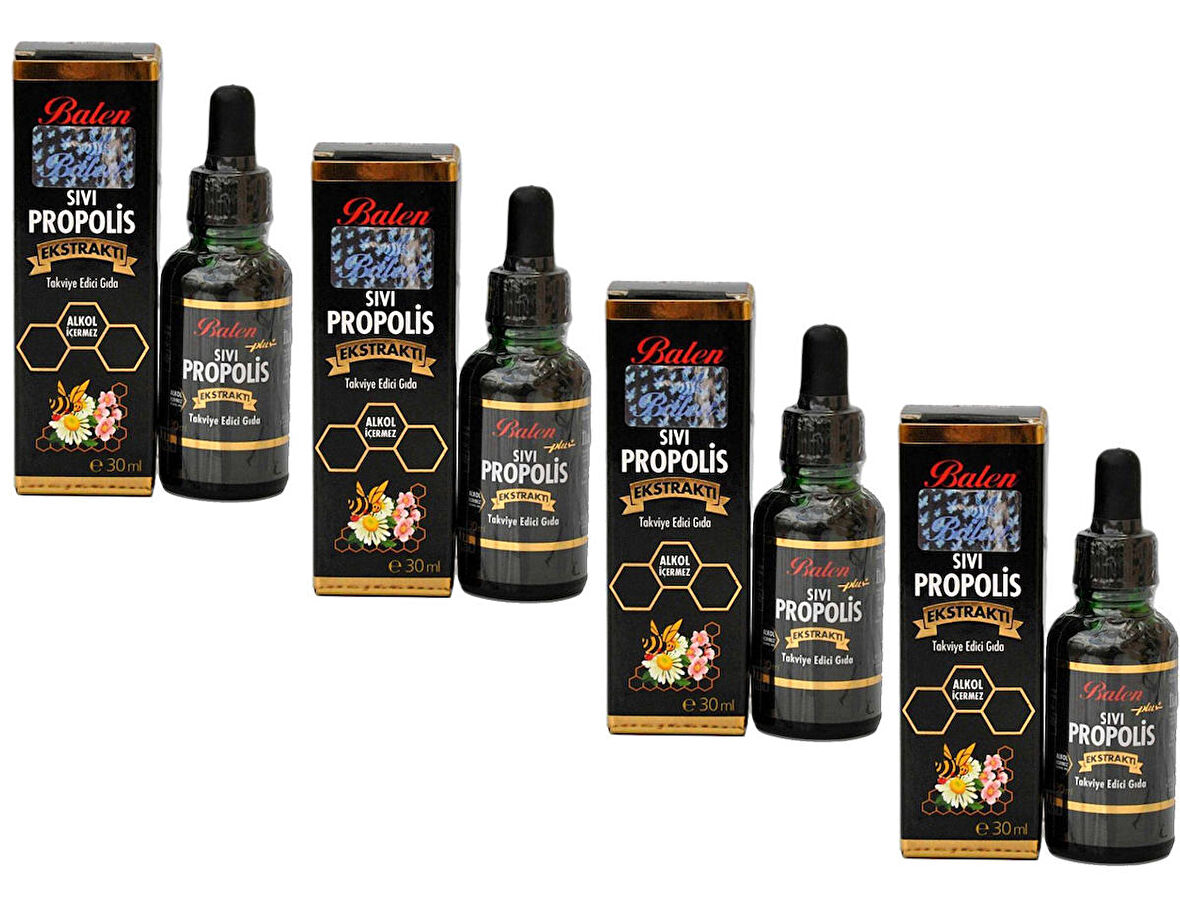 4 ADET Balen Su Bazlı Sıvı Propolis Damla 30 ml.