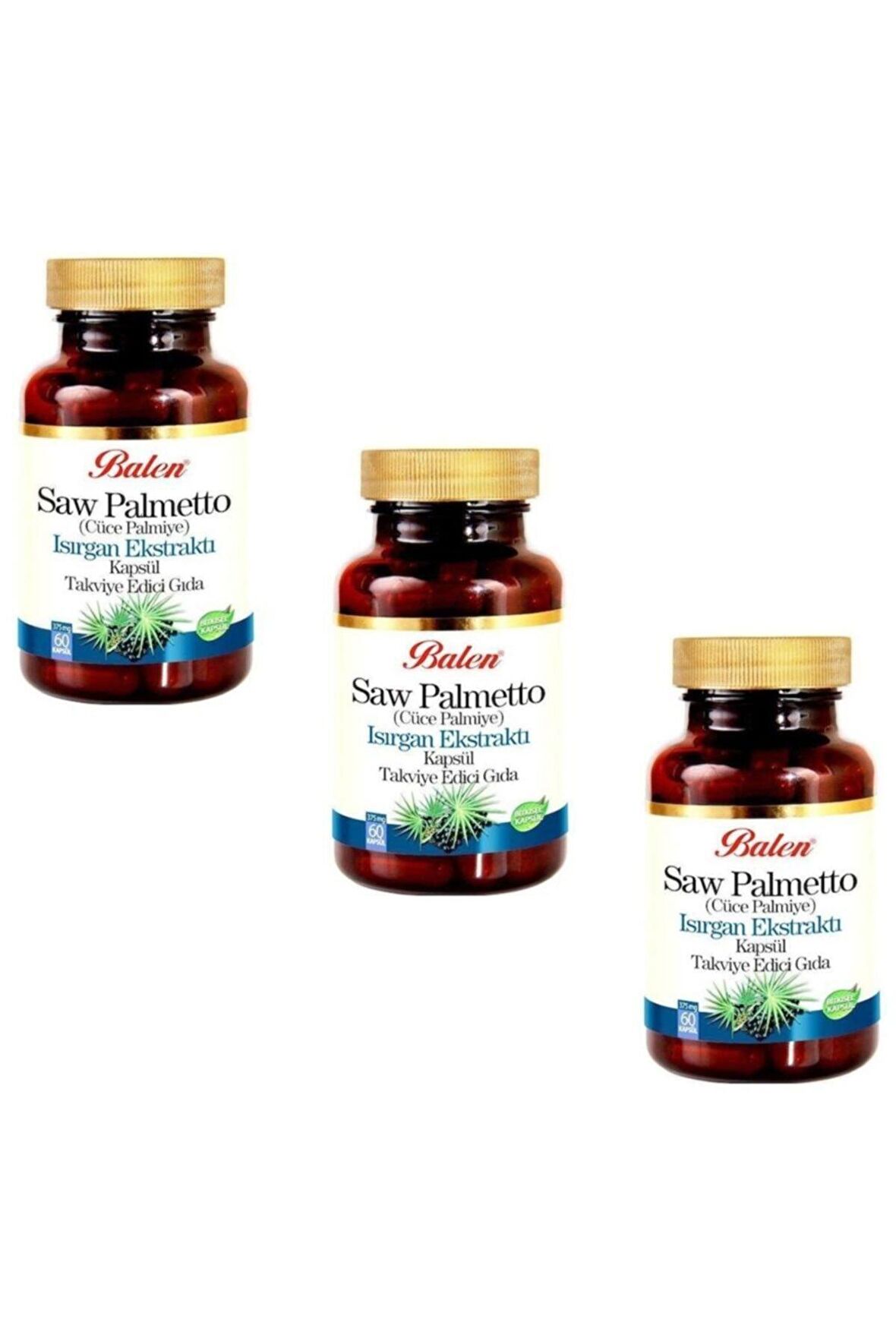 Saw Palmetto (Cüce Palmiye) Isırgan Ekstraktı 375mg* 60 Kapsül 3 Adet