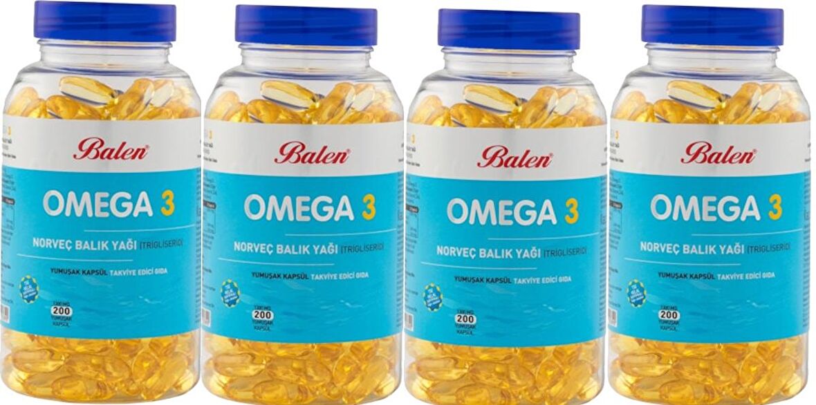 BALEN OMEGA 3 NORVEÇ BALIK YAĞI (TRİGLİSERİD) YUMUŞAK KAPSÜL 4 ADET