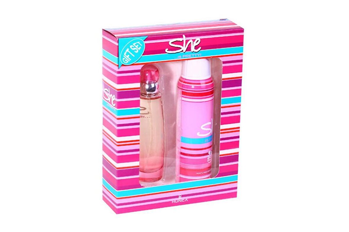 She Pretty EDT Çiçeksi Kadın Parfüm 50 ml & She is Pretty Deodorant 150 ml 