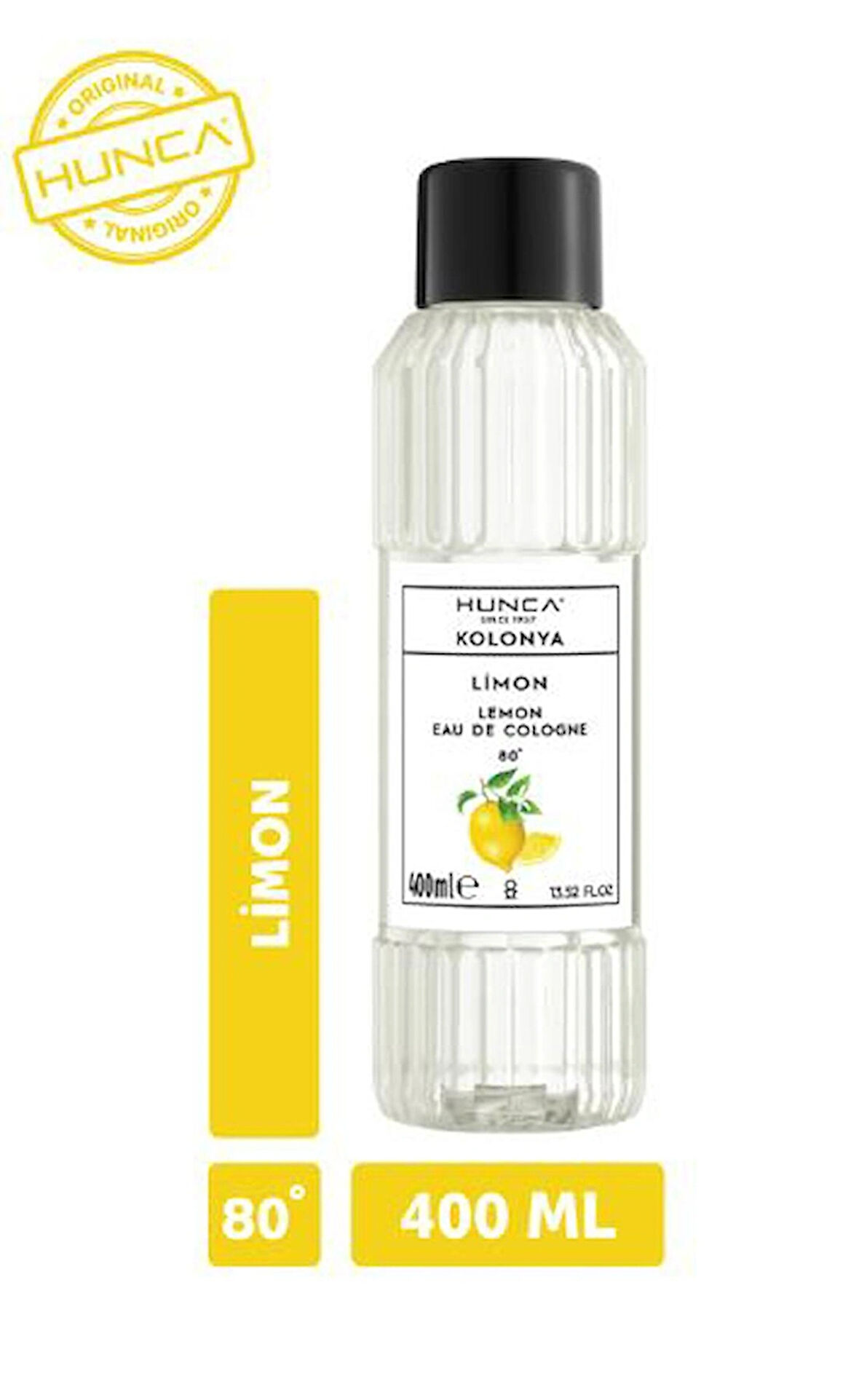 Hunca Limon Kolonyası 80 Derece Pet Şişe 400 ml