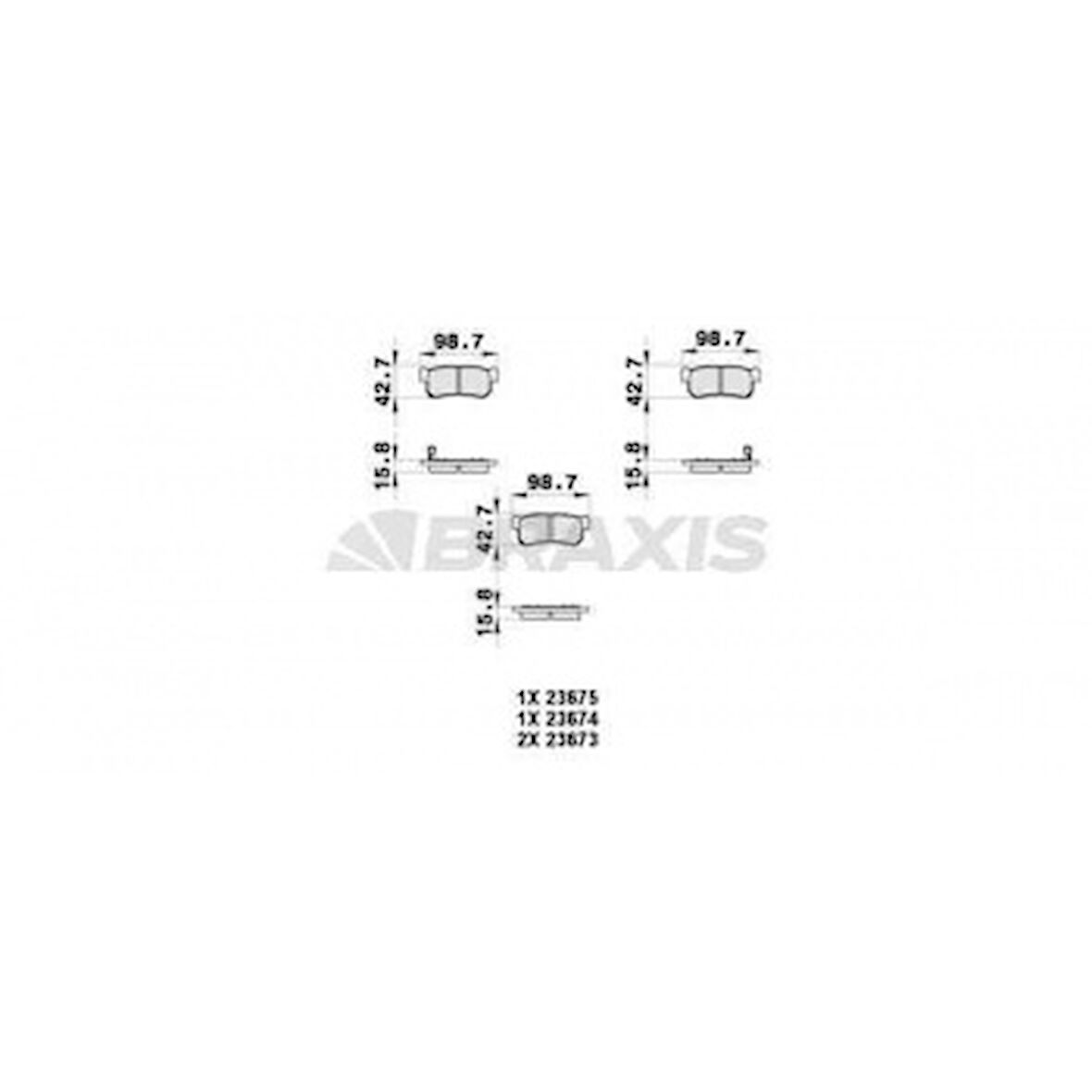 Ssangyong Arka Fren Balatası Ssangyong Actyon 2.0 2.3 2.7 2005-> Daewoo Musso - Rexton - Braxıs Ab0359