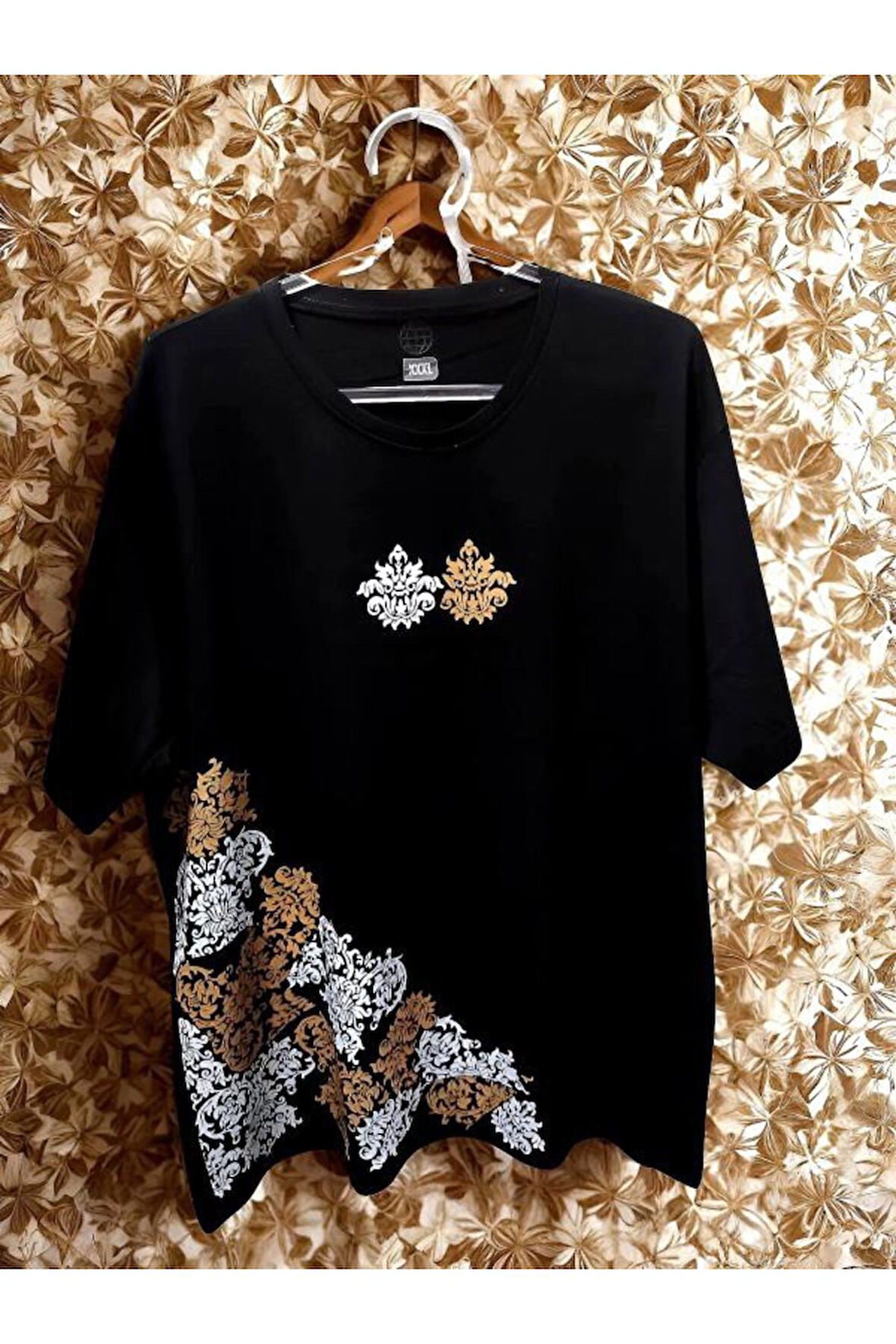 Şah Motif Desen Baskılı Tişört