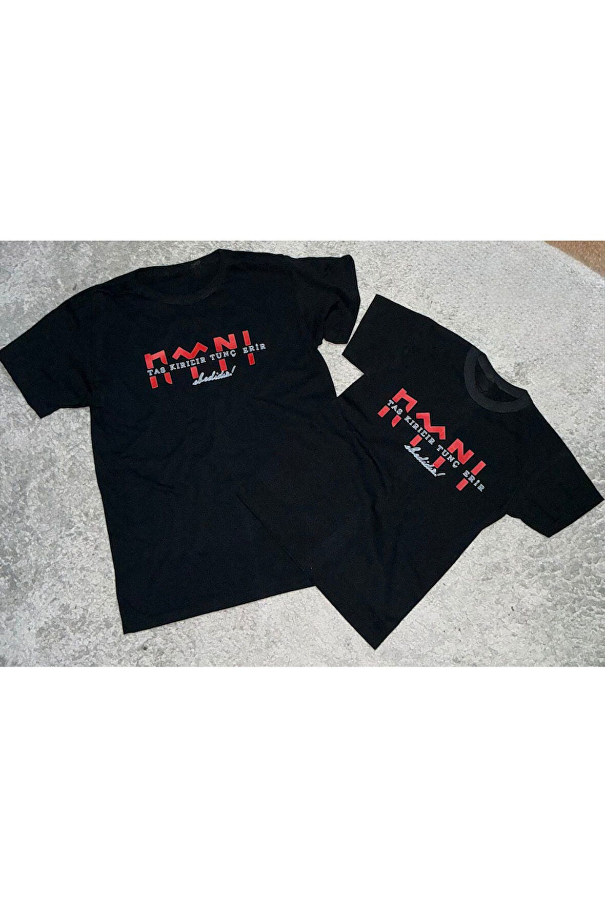 Ebedi iz Özel Tasarım Baskılı Baba Oğul Tişörtü (9-10 yaş çocuk)