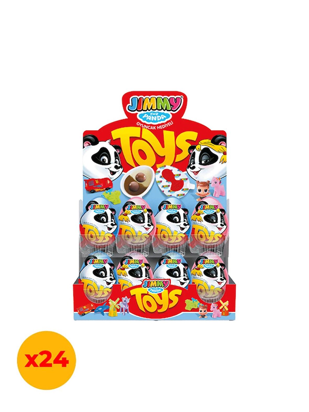 Jimmy Toys Oyuncaklı Sütlü & Kakao Kremalı Sürpriz Pembe (Kızlar İçin) Yumurta 25 Gr X 24