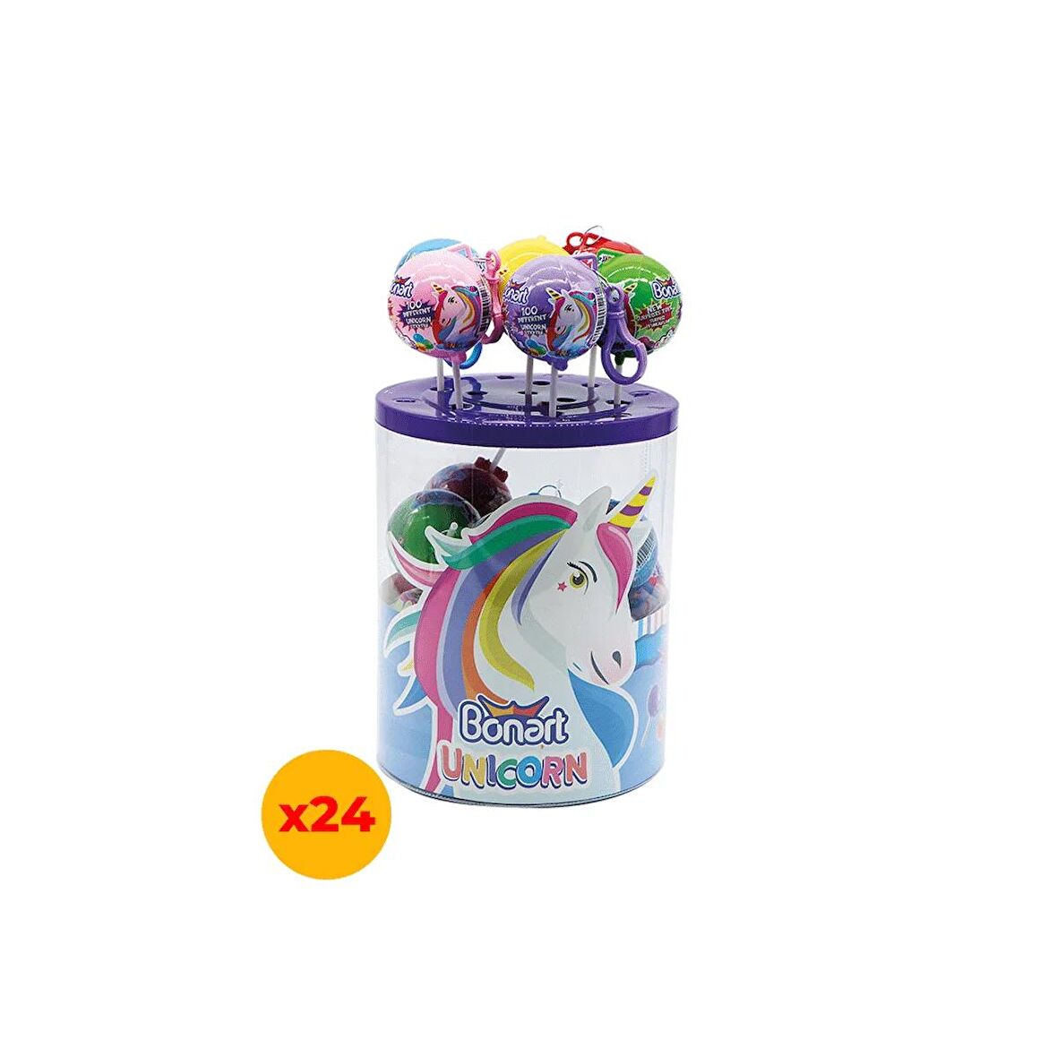 Unicorn Top Kafalar Lollipop Candy 11 gr X 24 Adet