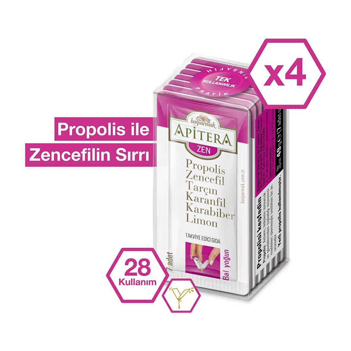 Apitera Zen 7 g x 28 Adet (Propolis, Bal, Zencefil, Limon)